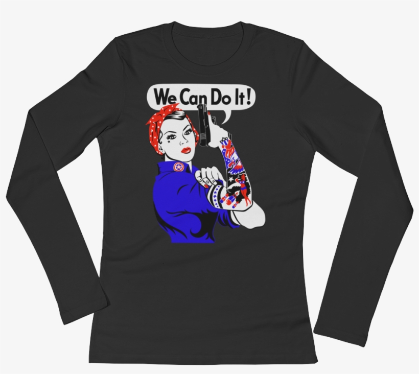 Women's Rosie The Riveter Long Sleeve - Shirt, transparent png download