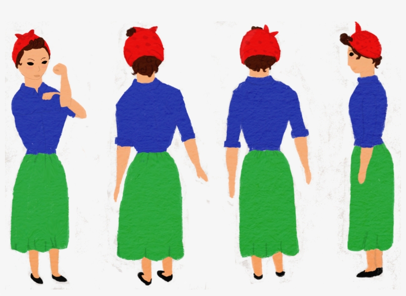 More Rosie The Riveter Drawings And Turnarounds - Drawing, transparent png download