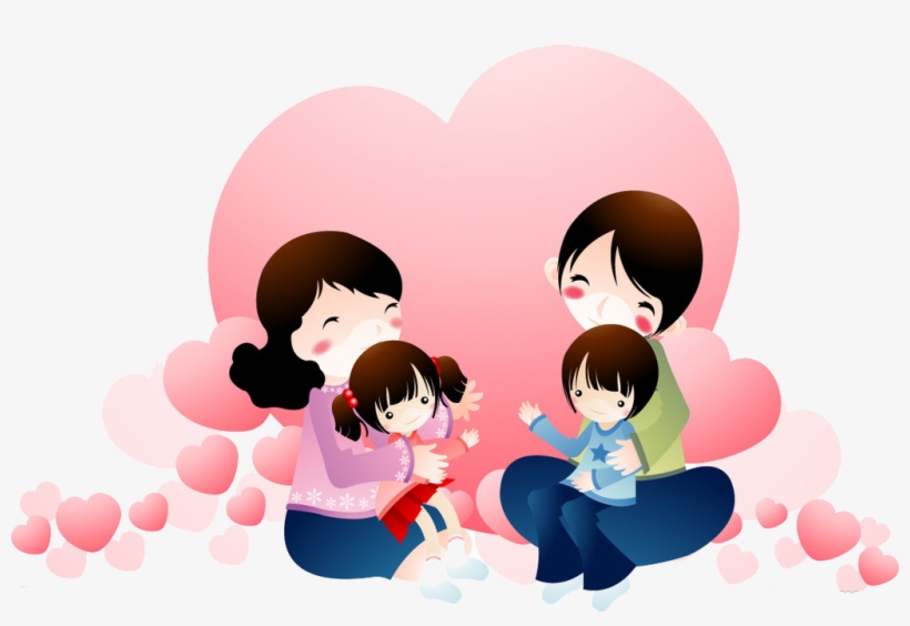 Family Happiness Child Between And Children Full - Parents Love Png, transparent png download