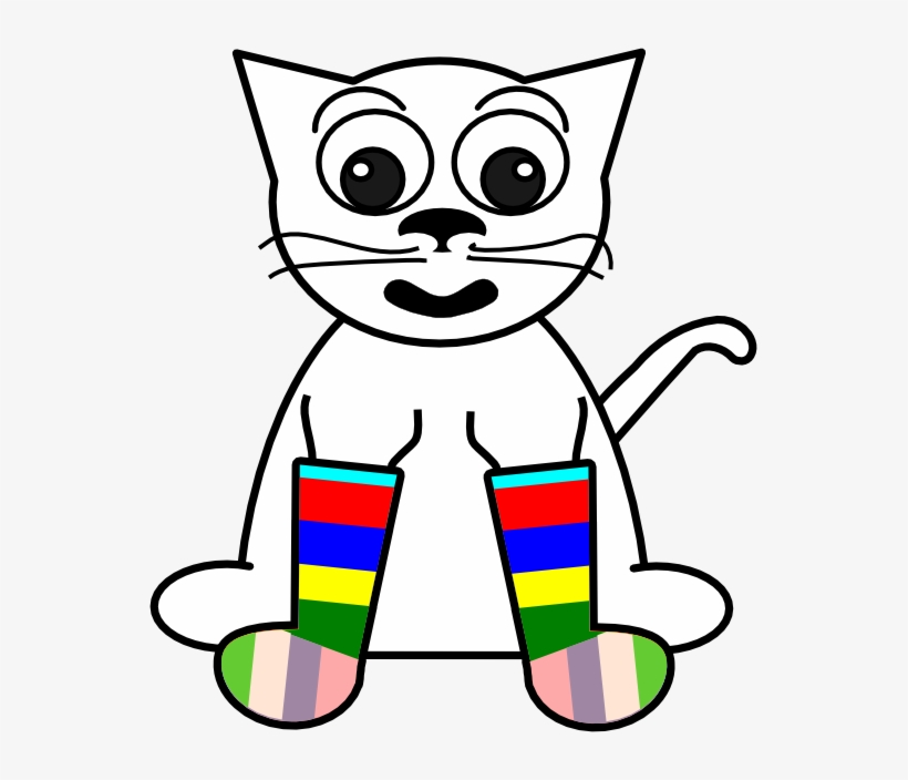 Clipart Info - Rainbow Cat Black And White, transparent png download