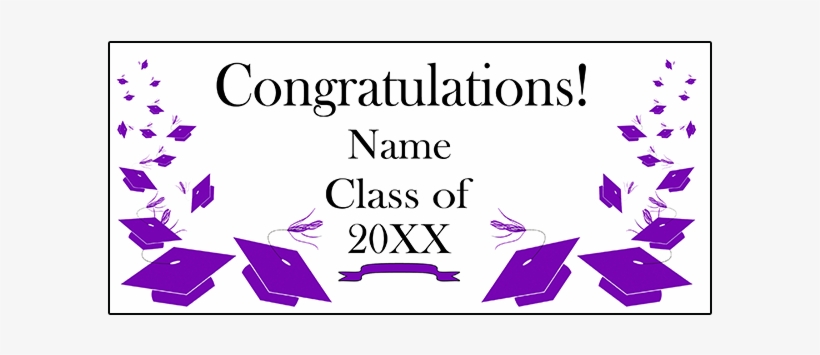 Click For Larger Picture Of Personalized Purple Mortarboard - Partypro Banner-dbgradbl Blue Mortarboard Grad Door, transparent png download