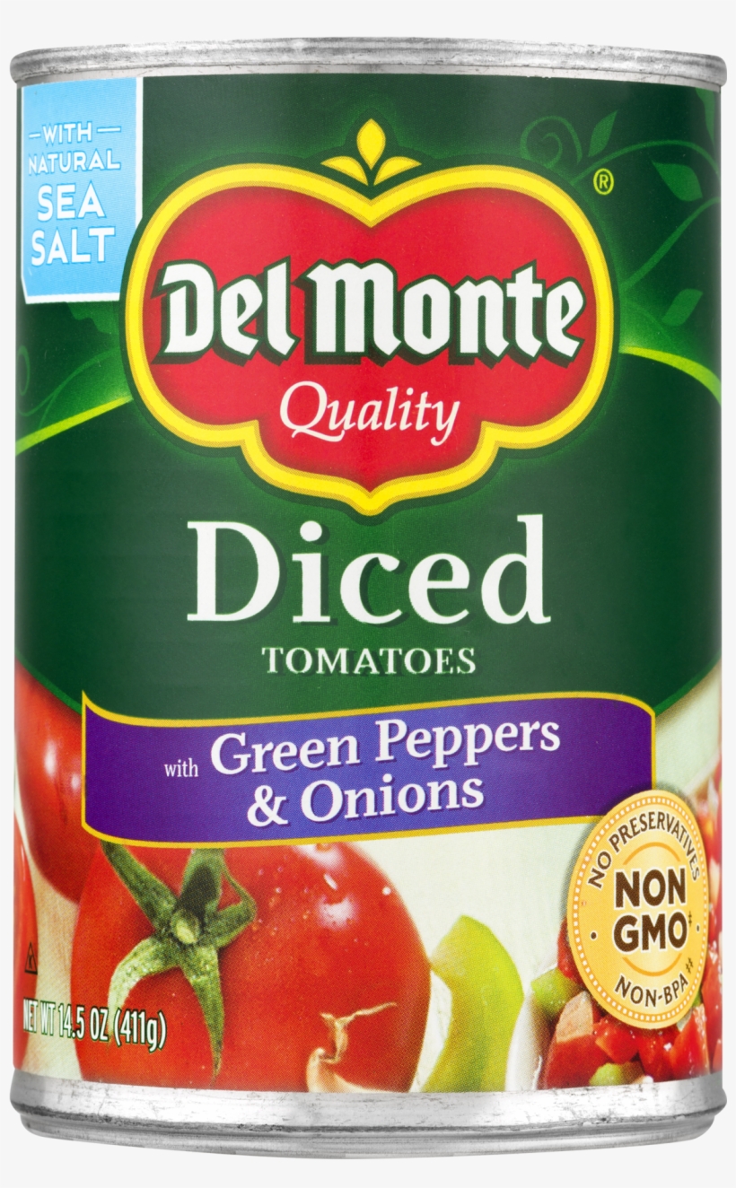 Del Monte Diced Tomatoes With Green Peppers & Onions, - Del Monte Diced Tomatoes, Zesty Chili Style - 14.5, transparent png download