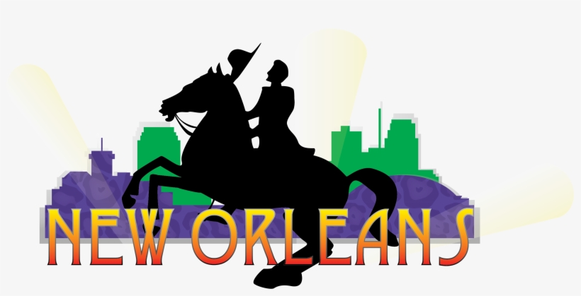 Vector New Orleans Statue With City Background Clip - New Orleans, transparent png download