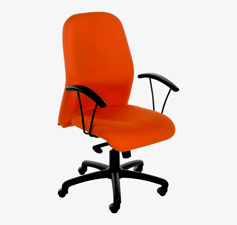 Swivel Chair With Black Fixed Arms, Medium Back - Executive Office Chairs Fabric, transparent png download