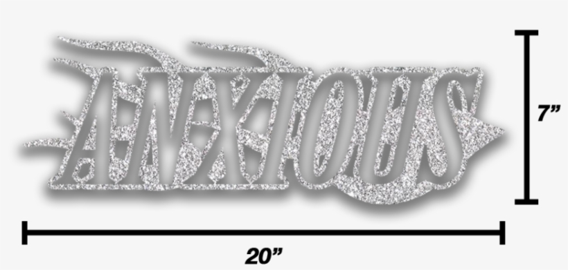 20" Anxious Fuego Banner / Silver Vinyl Die-cut - Die Cutting, transparent png download