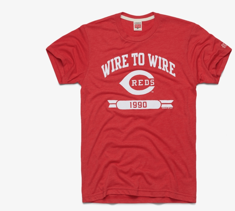Wire To Wire Reds Cincinnati Ohio Retro Baseball Mlb - Cincinnati Reds Wire To Wire T Shirt, transparent png download