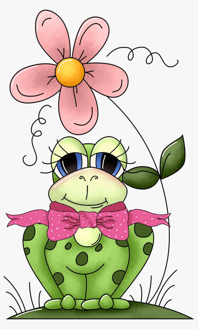 Frog Clip Art - Frog Under Flower Clipart, transparent png download