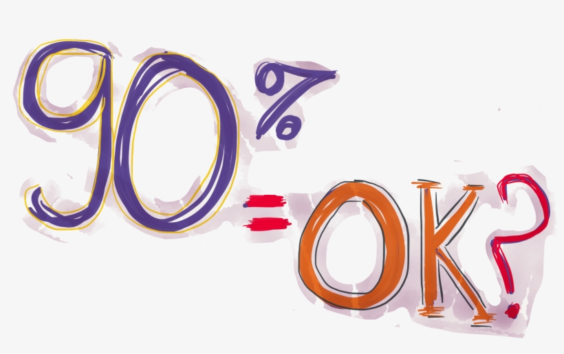 90 Percent Not Ok - Graphic Design, transparent png download