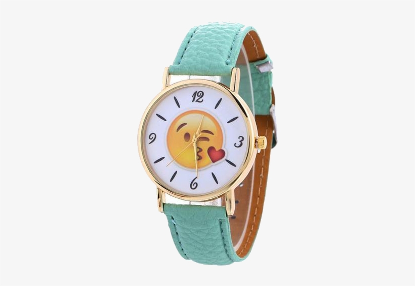 Emoji Kiss Watch - Cute Expression Leather Emoji Watch, transparent png download