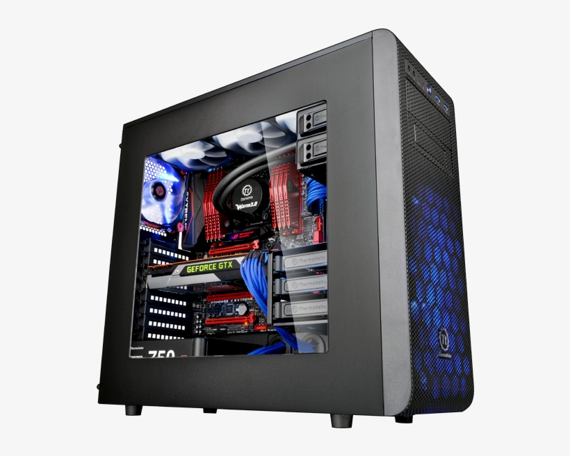 Get A Closer Look At The Warmachine - Thermaltake Core V31 Ca-1c8-00m1wn-00 Black Atx Gaming, transparent png download