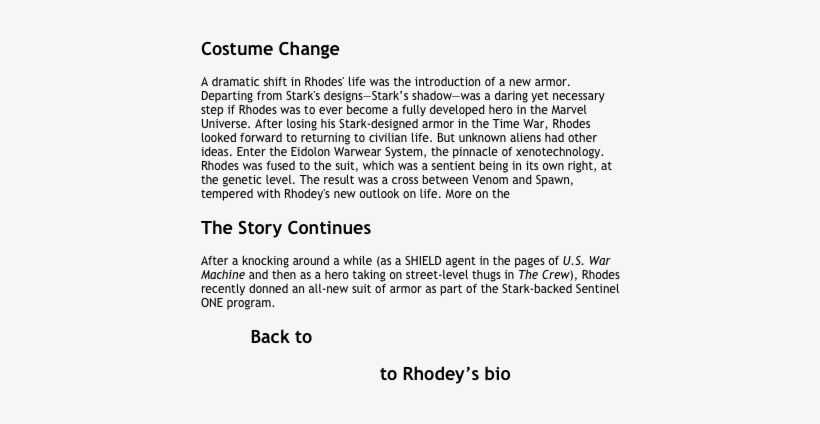 Costume Change A Dramatic Shift In Rhodes' Life Was - Document, transparent png download