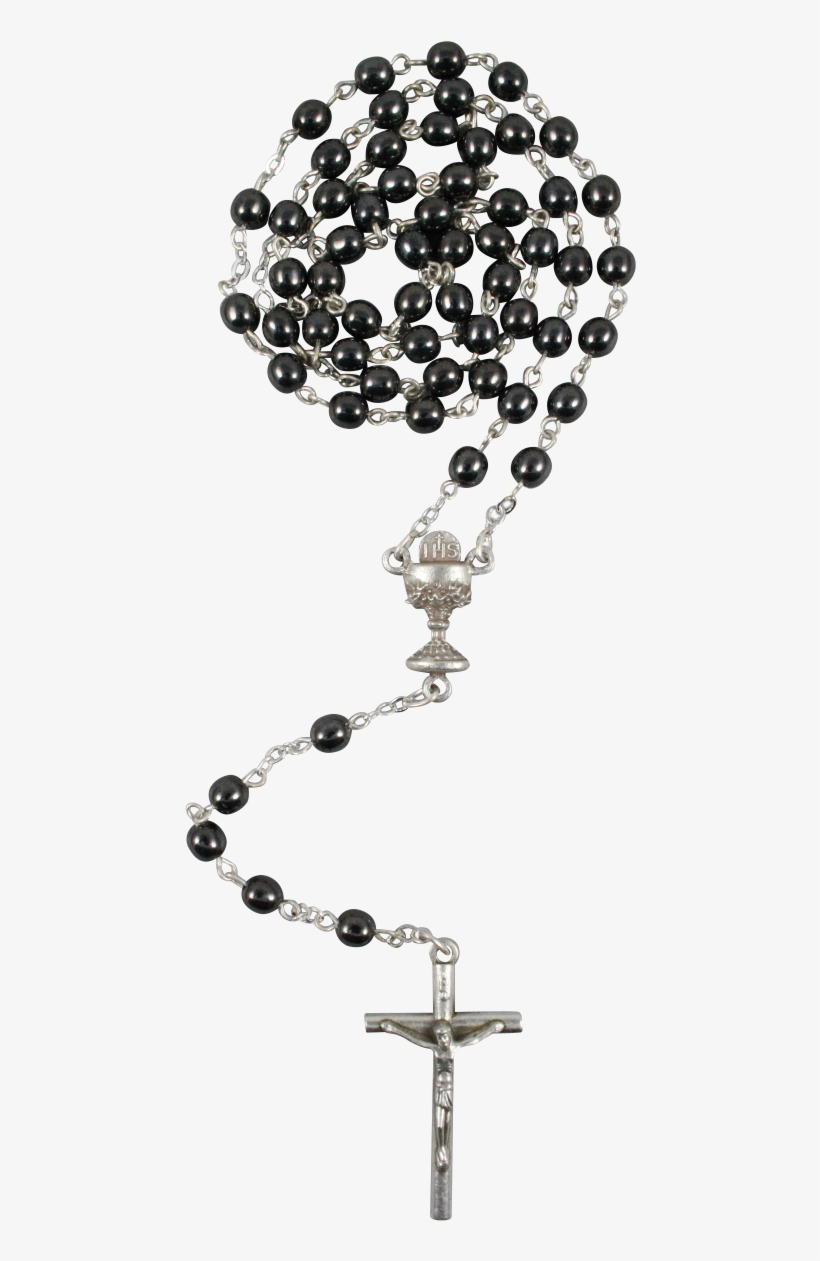 Rosary - Rosenkranz Kelch Glas-perle Hämatitfarben, Rund 48, transparent png download