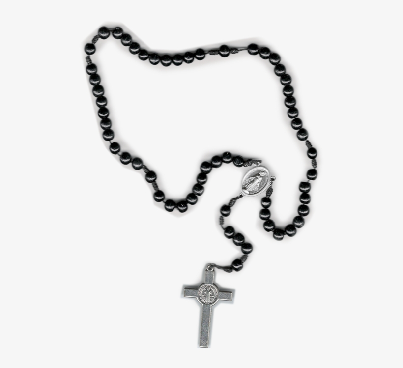 Black Rosary With Benedictine Crucifix - Music, transparent png download