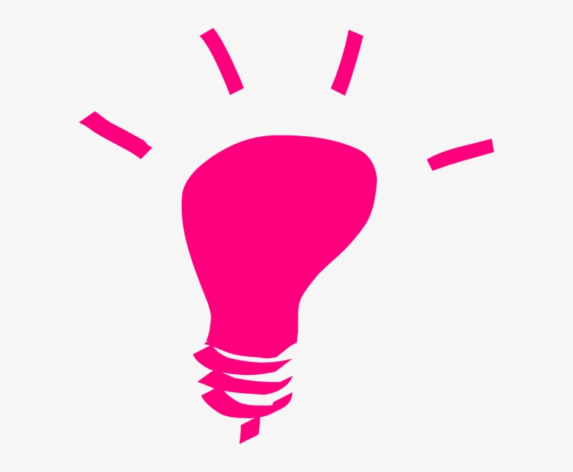 Pink Light Bulb Cartoon, transparent png download