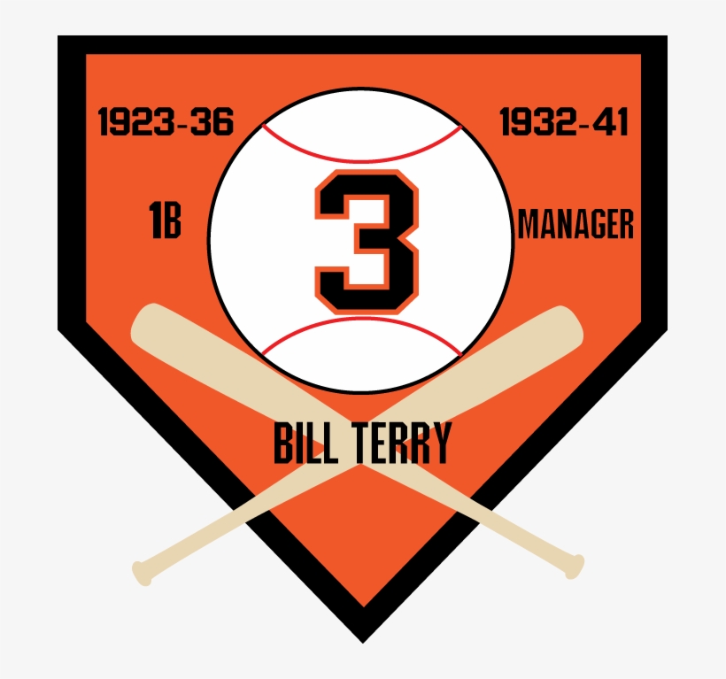 #3 Bill Terry, Hall Of Famer Sf Giants Magic Number - Jackie Robinson Sf Giants, transparent png download