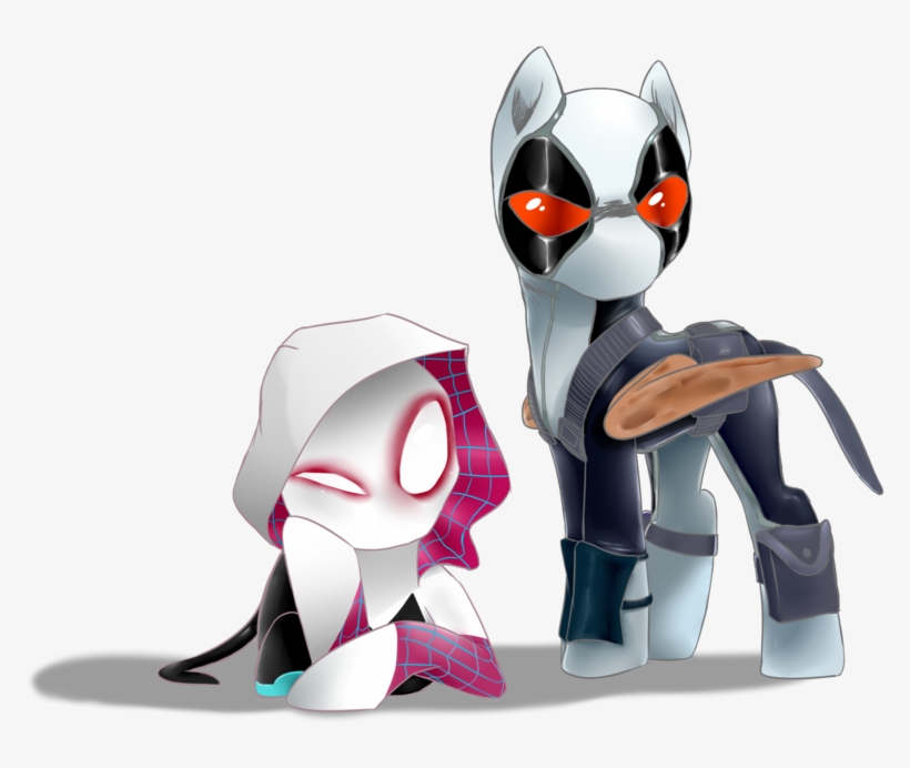 Supermare, Crossover, Deadpool, Derpy Hooves, Female, - Spider Gwen X Deadpool, transparent png download