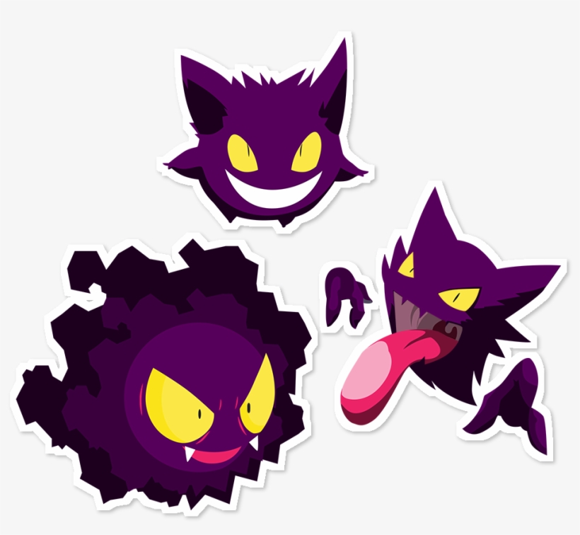 Adesivo Gastly Haunter Gengar Pokemon De Murilo Reygridna - Gastly Haunter Gengar Png, transparent png download