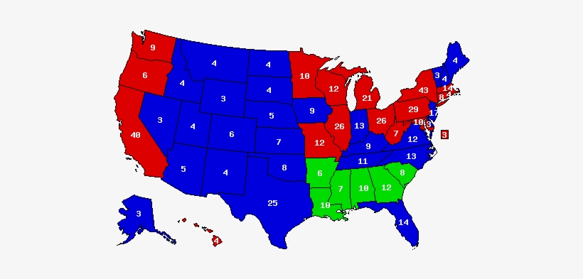 1968 Us Election Fake - Democratic Vs Republican Map 2016, transparent png download