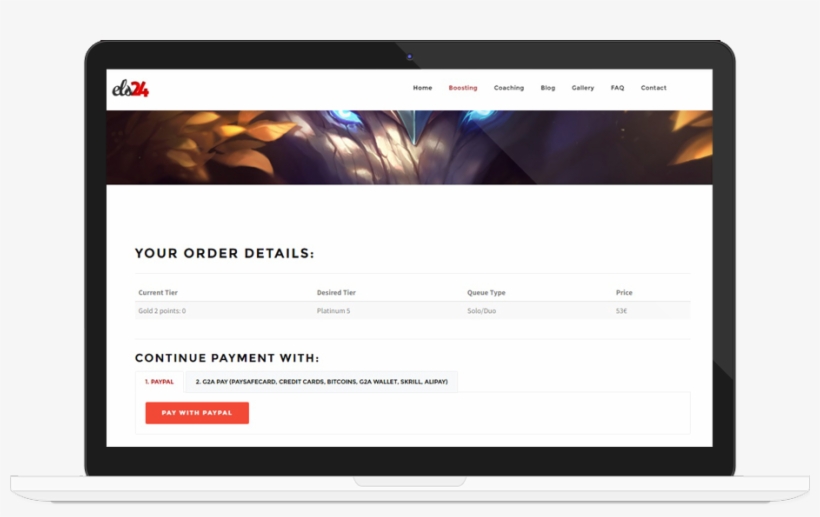 Elo Boosting Step - Elo Boost Website Template, transparent png download
