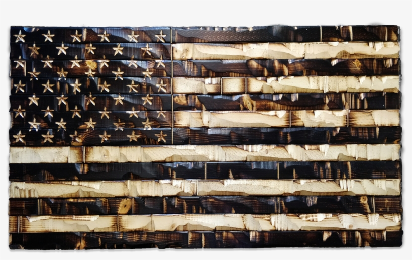 Rustic Wood Burned American Flag - Wood Burned American Flag, transparent png download