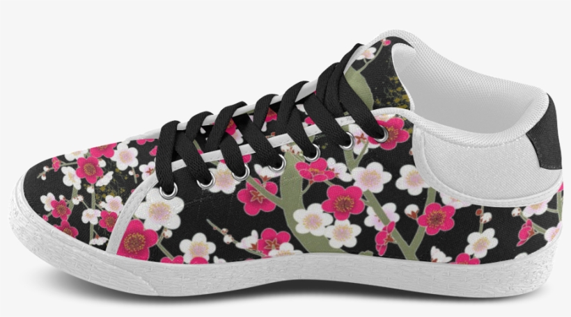 Pink White Sakura Floral Women's Chukka Canvas Shoes - Shoe, transparent png download