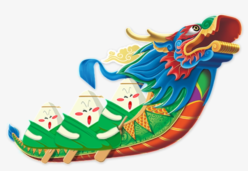 Dragon Boat Festival Painted Dragon Boat Material - 端午 節 快樂 2018, transparent png download