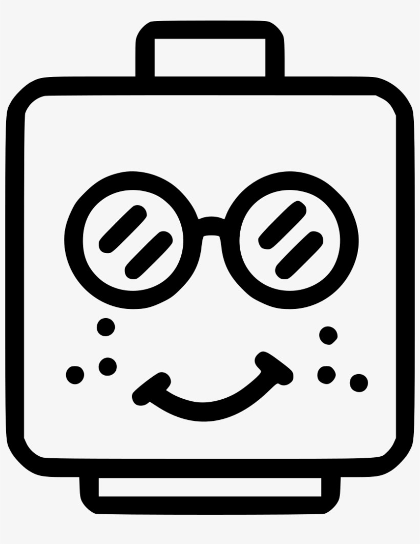 Nerd Comments - Lego Happy Face Black And White, transparent png download