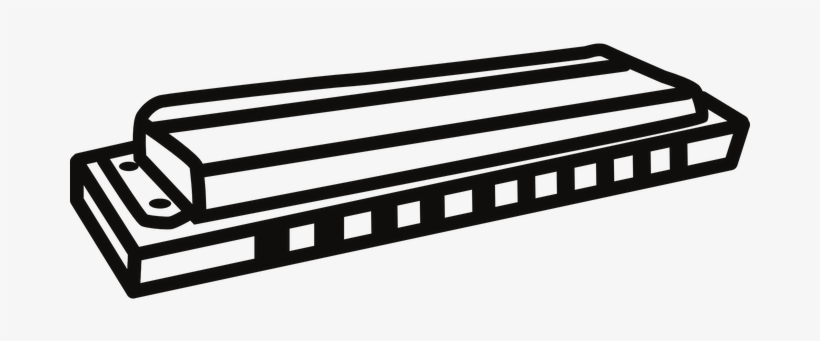 Harmonica Mouth Organ Music Instrument Mus - Mouthorgan Clipart Black And White, transparent png download
