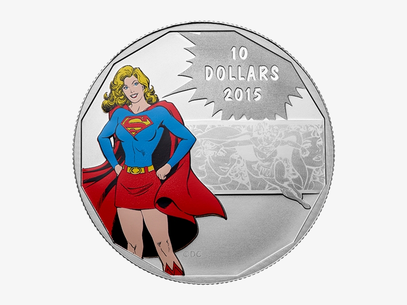 Fine Silver Coloured Coin - 2015 Fine Silver 10 Dollar Coin - Dc Comics Originals:, transparent png download