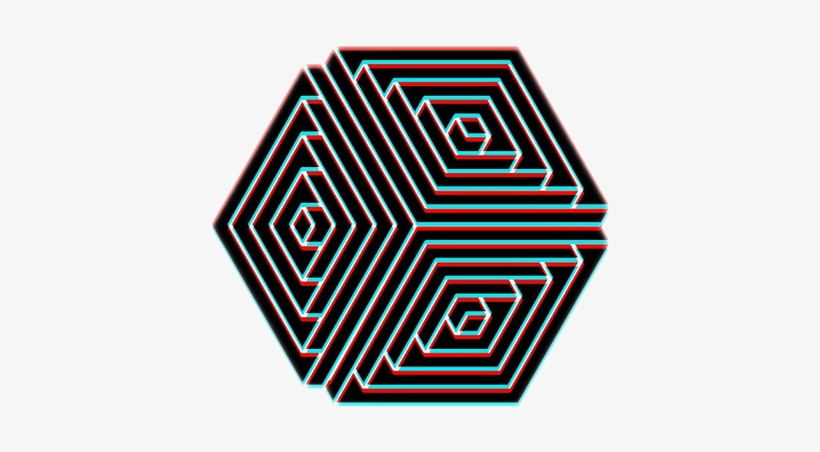 Geométrico Preto E Branco Em Png - Anaglyph Patterns, transparent png download