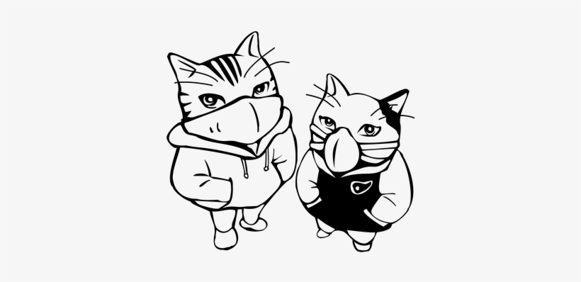 Mask Dust Cheeky Cat Kids Hay Fever Street - Air Pollution Brain Cartoon, transparent png download