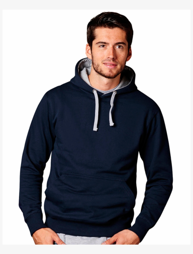 Mens Oxford Navy Hoodie With Contrast Grey Cord And Transparent PNG ...