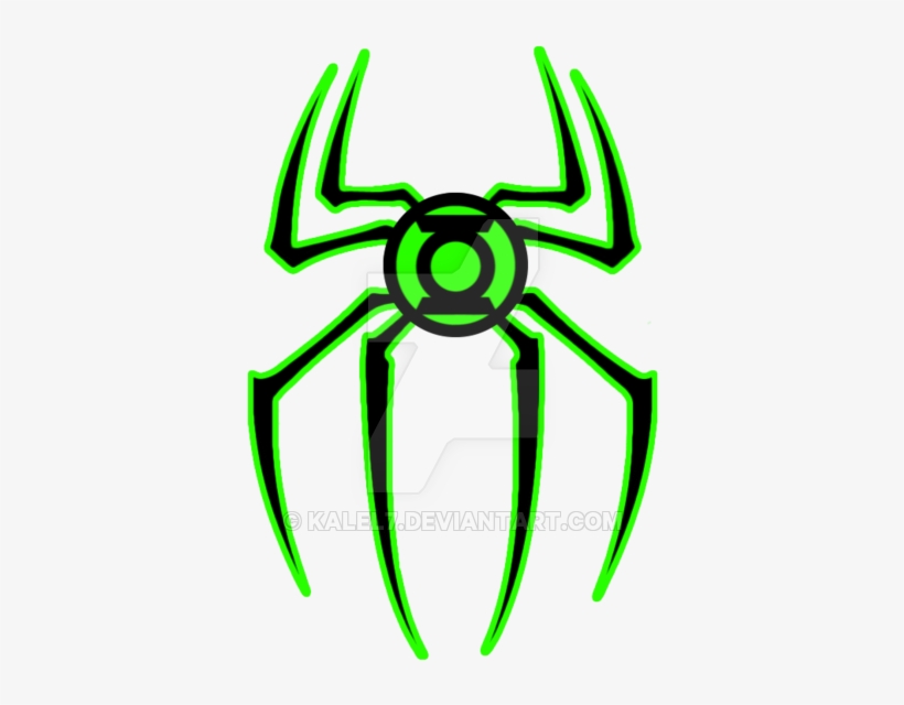 New Green Lantern Spiderman Logo By Kalel7 - Spiderman Logo, transparent png download