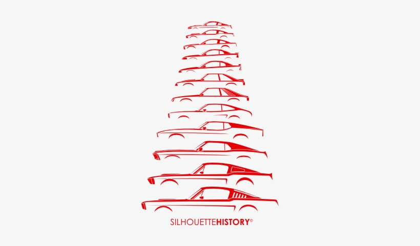 Ford Mustang Silhouettehistory Silhouettes Of Ford - Silhouette 2012 Ford Mustang, transparent png download