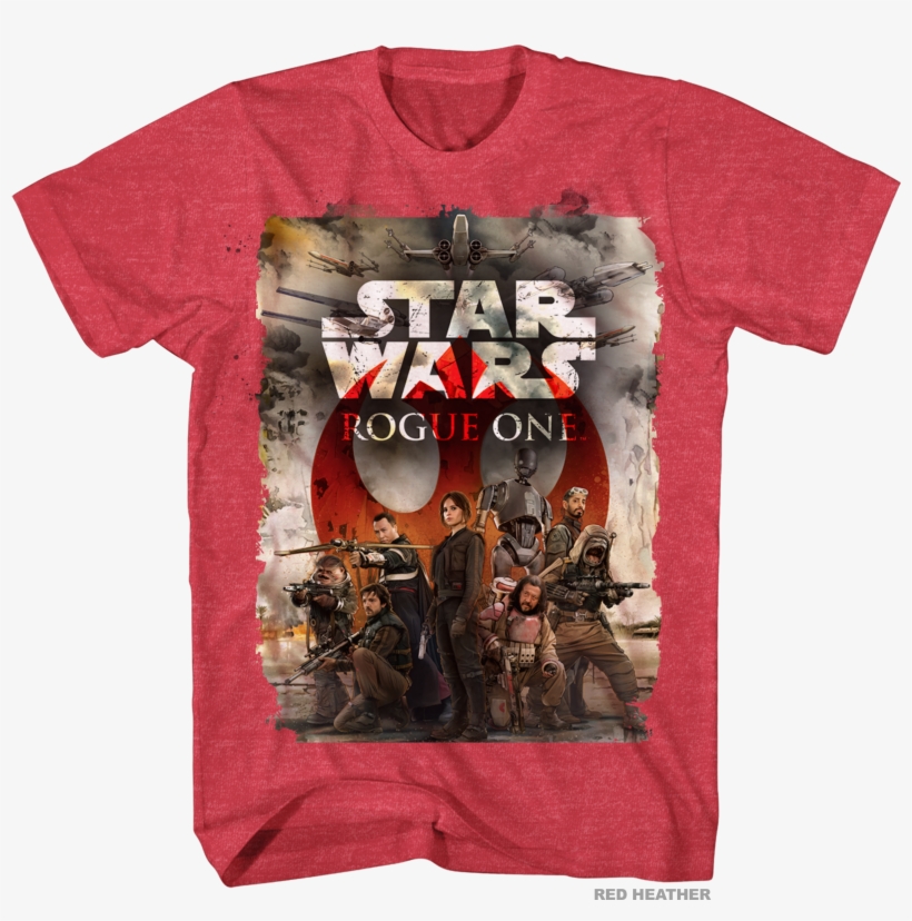 Star Wars Rogue One Team One Men's Heathered Red Shirt, - Stitch T Shirt Mens, transparent png download