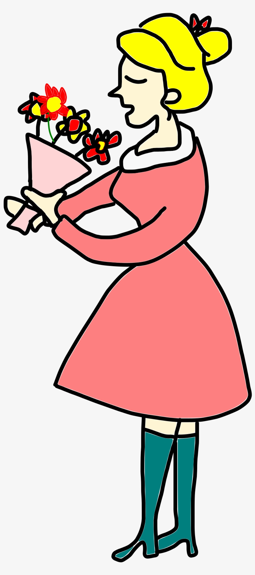 This Free Icons Png Design Of Lady Smells A Bunch Of, transparent png download