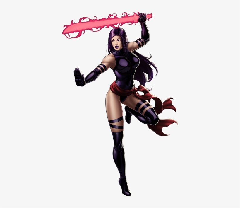 Psylocke Right Portrait Art - Marvel Psylocke, transparent png download