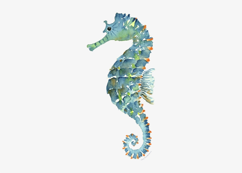 Bleed Area May Not Be Visible - Blue Seahorse With Transparent Background, transparent png download