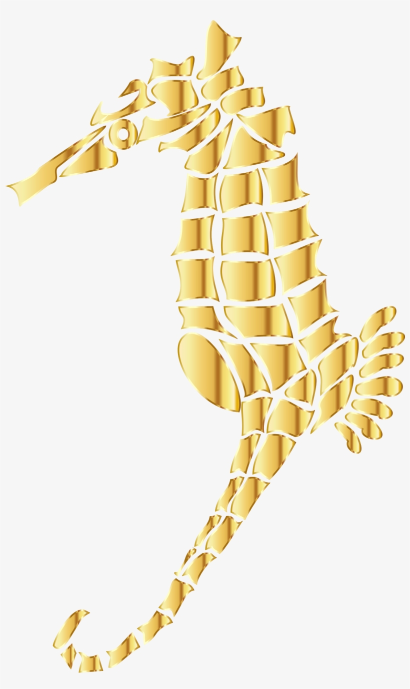 This Free Icons Png Design Of Gold Stylized Seahorse, transparent png download