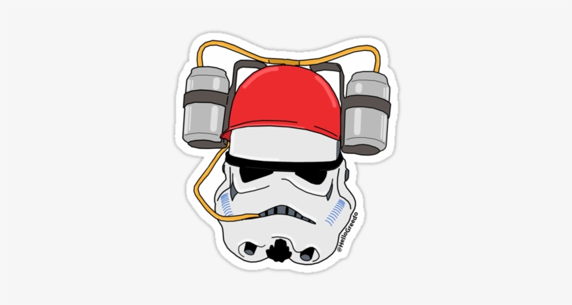 Stormtrooper Beer Helmet Stickers By Hellogreedo Stormtrooper Transparent Png 375x360 Free Download On Nicepng