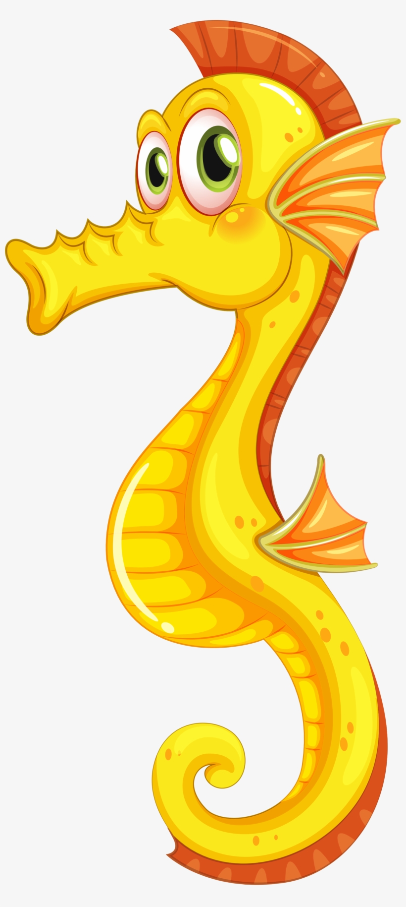 Cute Cartoon Yellow Seahorse, transparent png download