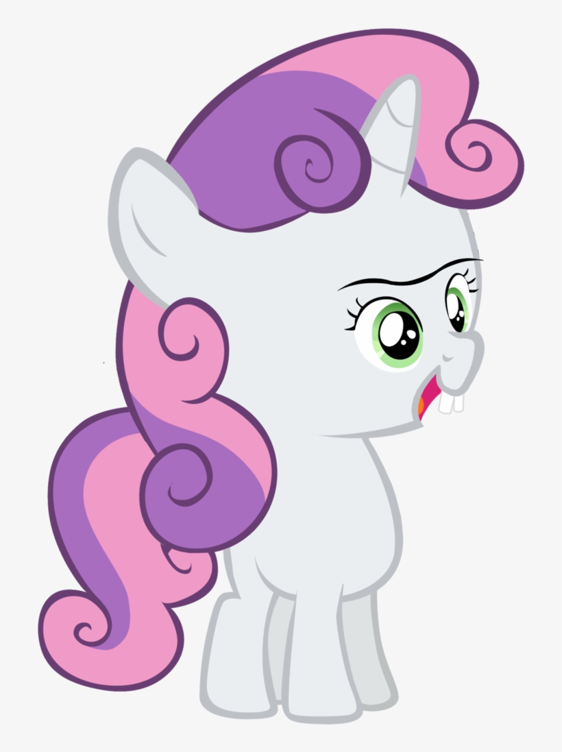 I Shooped A Pwny, Mongoloid, Mutant, Safe, Sweetie - Mlp Changeling Sweetie Belle, transparent png download