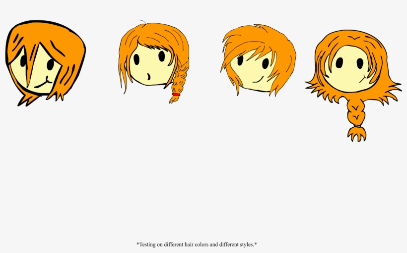 Worked On Some Of The Hair Styles For The Female Character - Cartoon, transparent png download