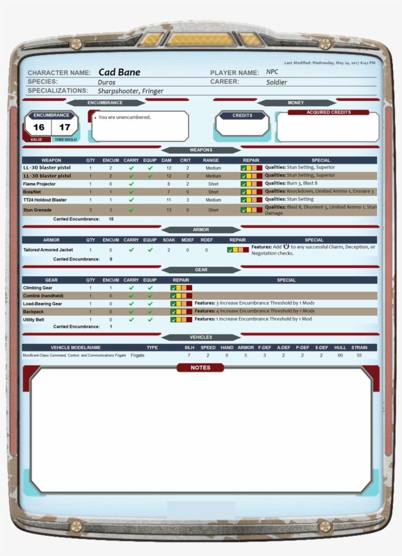 Cad Bane Info Sheet 3 - Jpeg, transparent png download