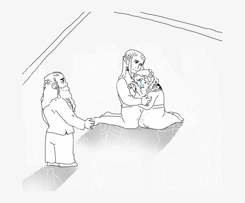 Gimli, Legolas And Dis - Line Art, transparent png download