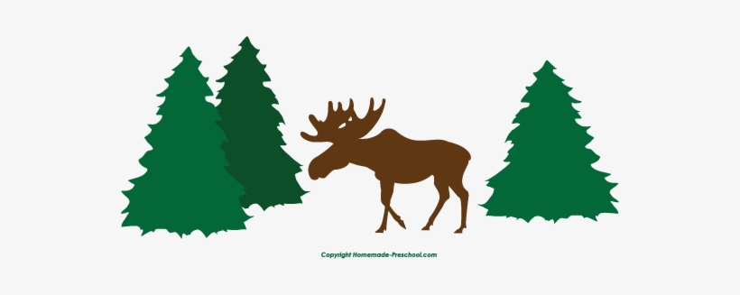 Moose Clipart Green - Moose Trees Clipart, transparent png download