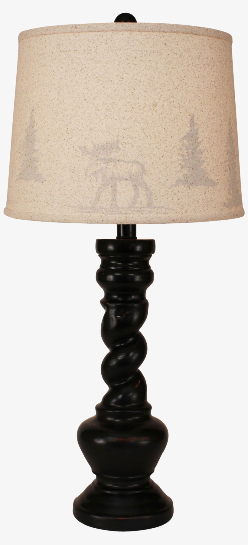 Distressed Black "b" Pot With Twist- Moose And Tree - Coast Lamp Mfg. Feather Tree With Twist 33" Table Lamp, transparent png download