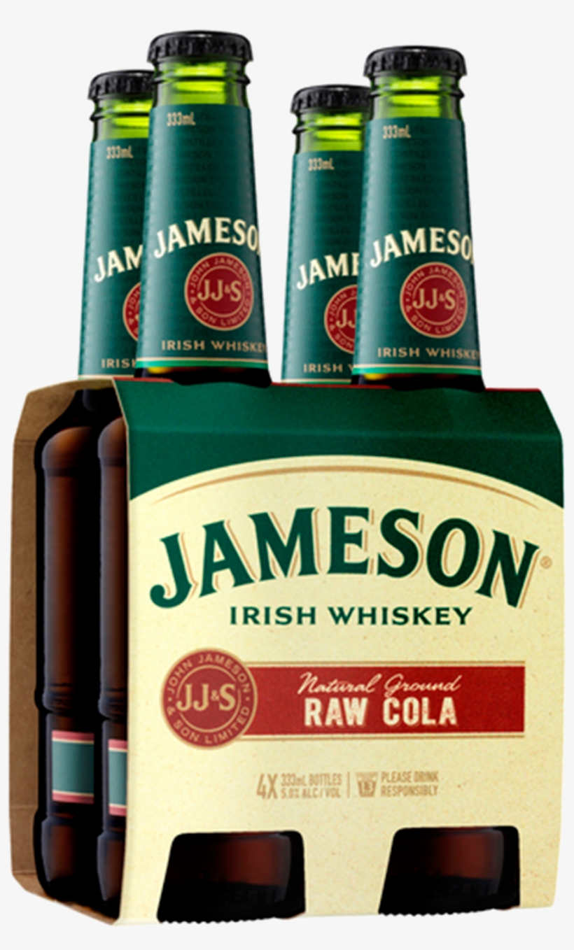 Jameson Irish Whiskey & Raw Cola 333ml 4 Pack - Jameson Whiskey Raw Cola, transparent png download