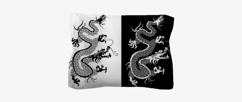 Black And White Chinese Dragon Vector - Chinese Dragon Black And White, transparent png download