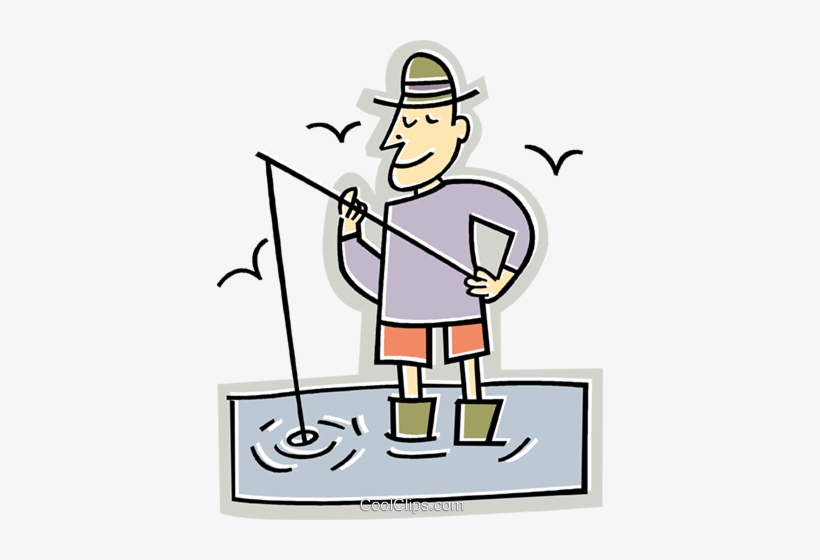 Man Fishing Royalty Free Vector Clip Art Illustration, transparent png download